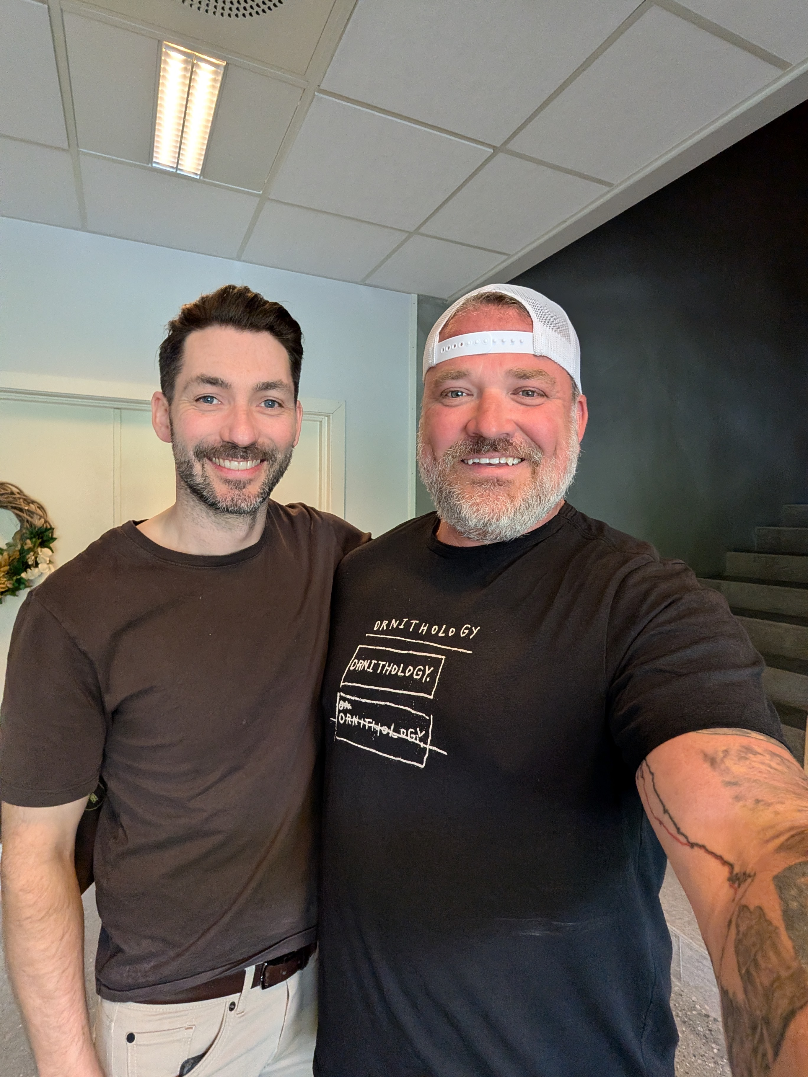Jason with Ole, owner of Blåtind Boutique Hotel